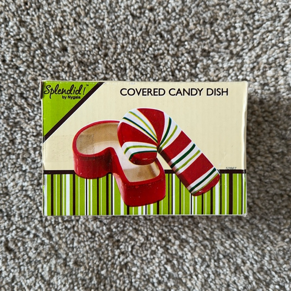 Covered Candy Cane Candy Dish